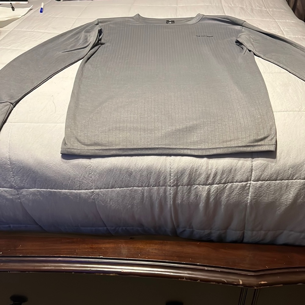 Gray long sleeve real tree sweater